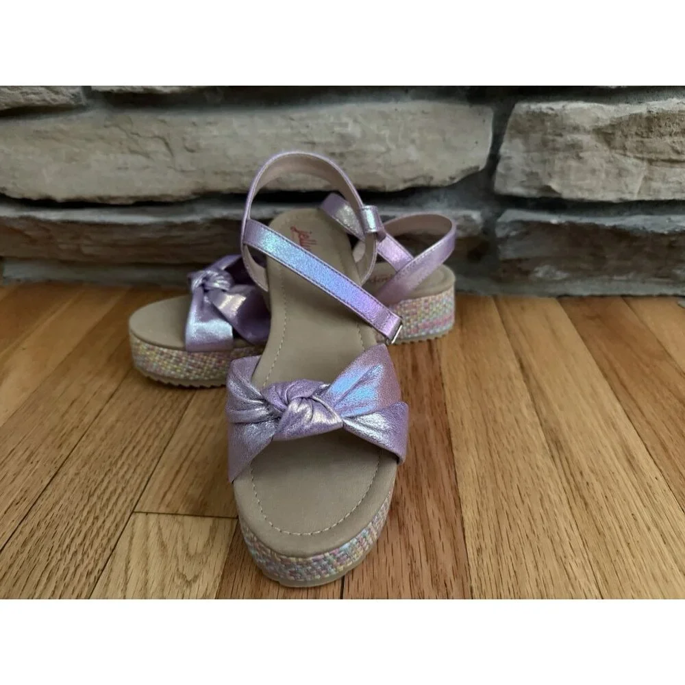 Girls Jellypop Purple Holographic Ella Platform Sandals Sz‎ 5