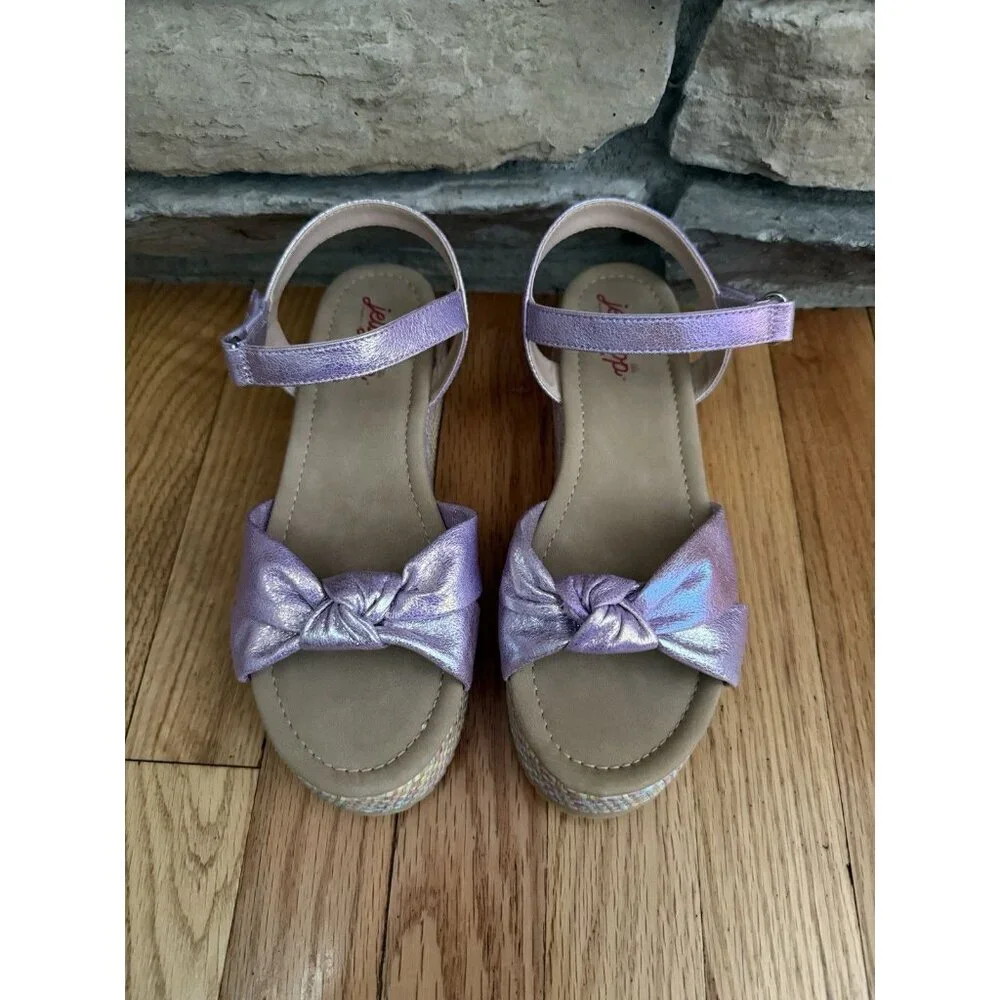 Girls Jellypop Purple Holographic Ella Platform Sandals Sz‎ 5