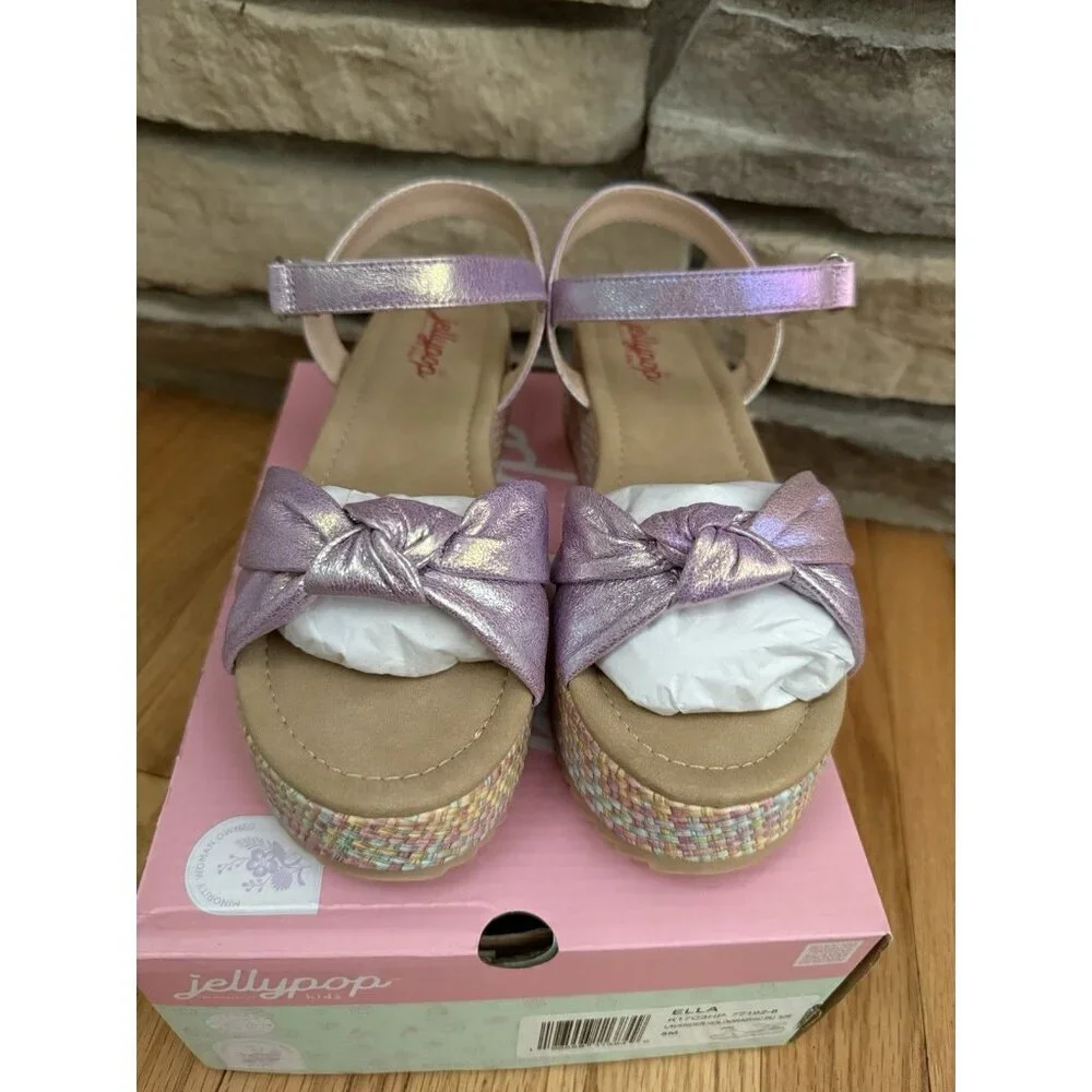 Girls Jellypop Purple Holographic Ella Platform Sandals Sz‎ 5