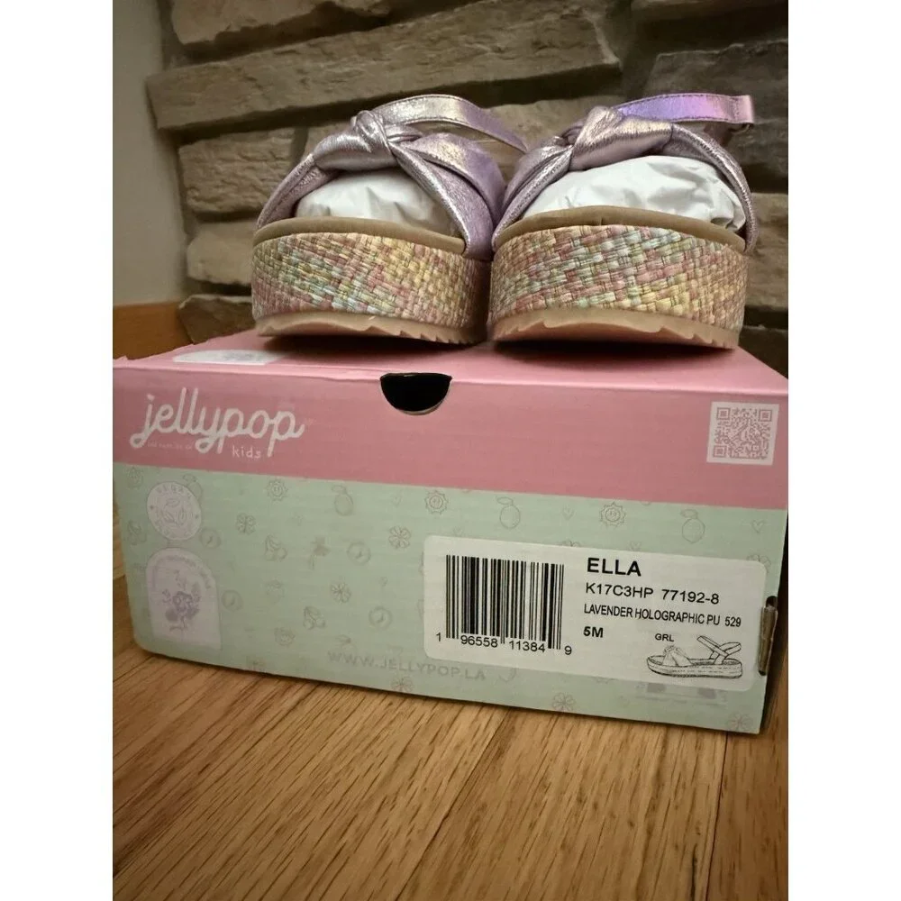 Girls Jellypop Purple Holographic Ella Platform Sandals Sz‎ 5