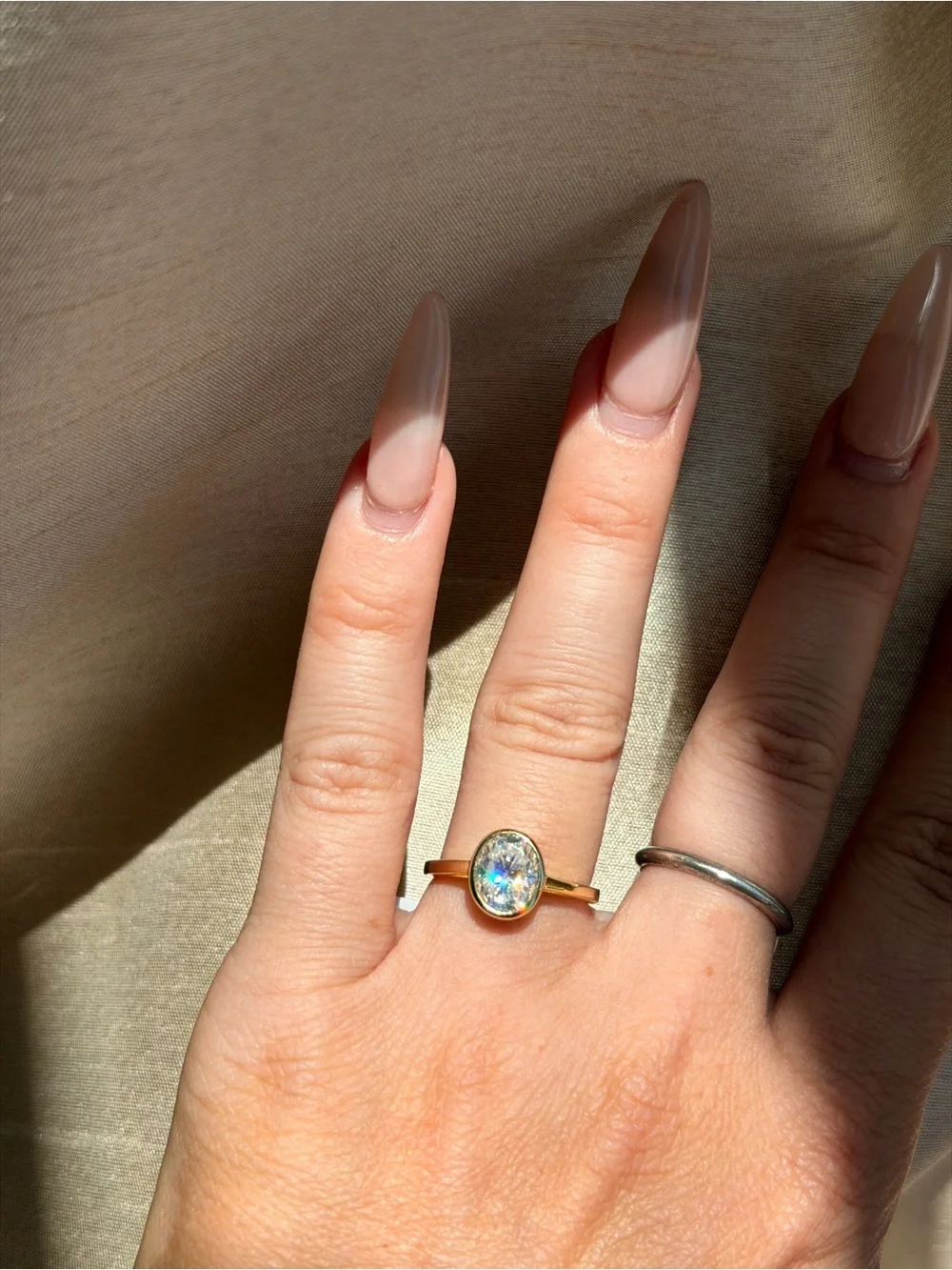 Moissanite Oval Ring