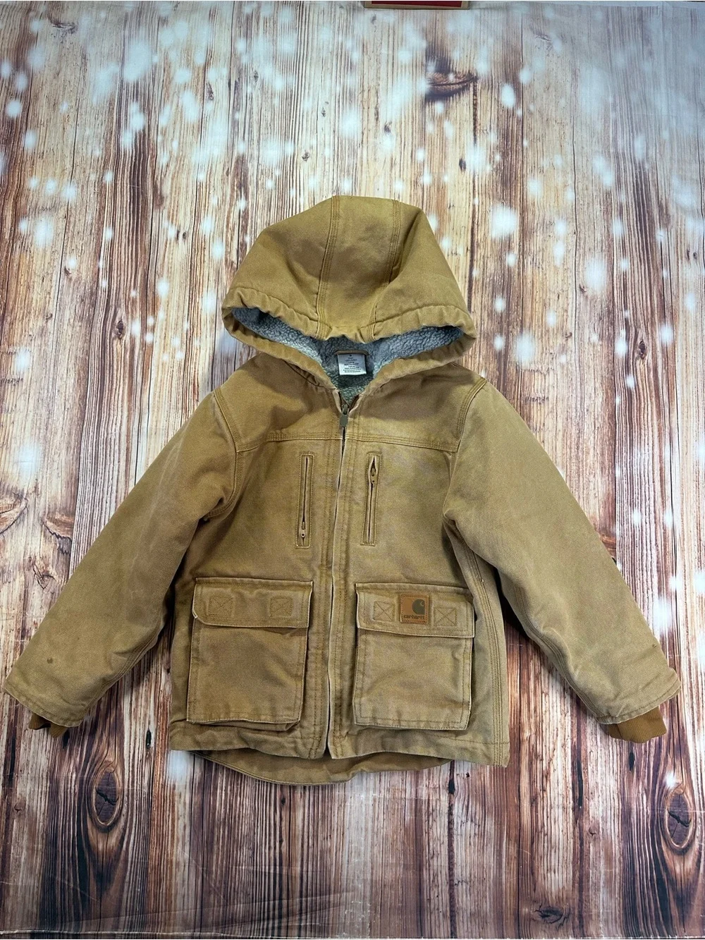 Carhartt Hooded  Jacket in Brown Little Boys  Size 5