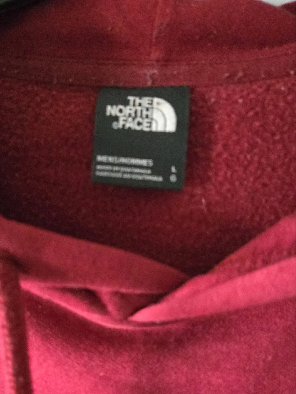The North Face Men's Deep Red Pullover Hoodie with Black Logo