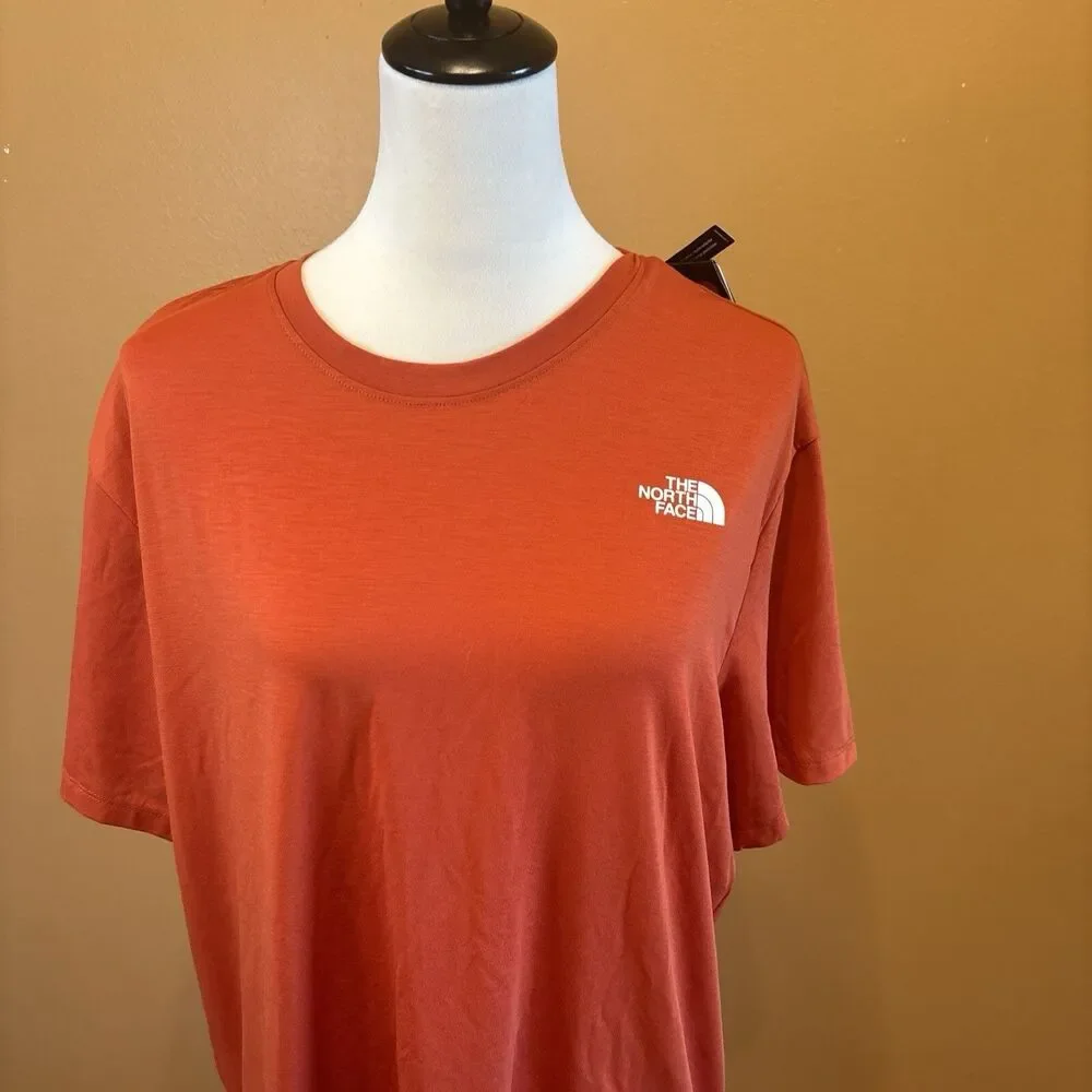 The North Face Men's S Wander Sun Tee Shirt Orange UPF40 NWT Hiking Pullover