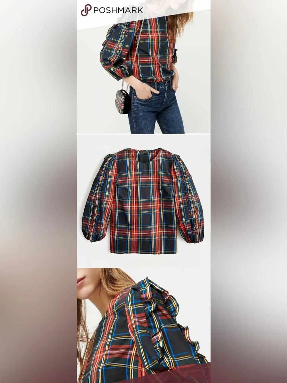 J. Crew plaid blouse