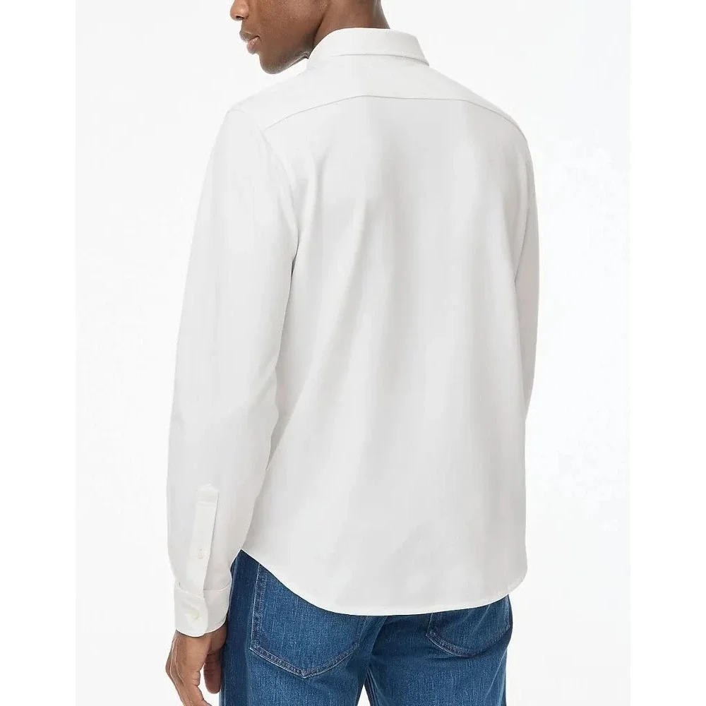 NWT XXL J.Crew Men's Performance Knit Oxford Shirt White