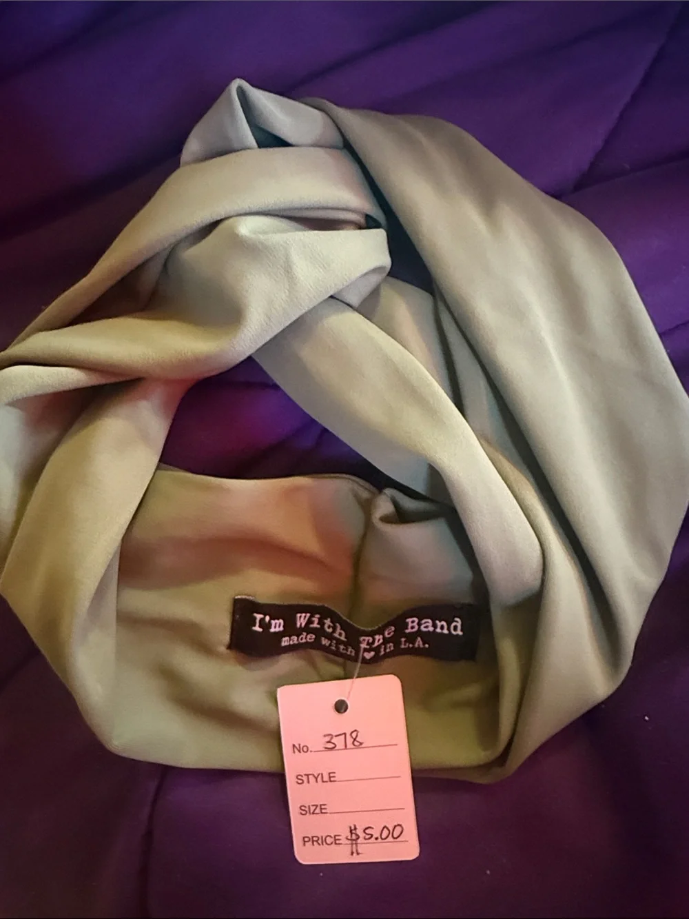 Sage Green Twist Scarf Headband