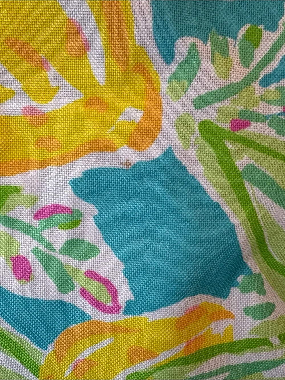 Lilly Pulitzer Lemon Floral Tote with Pink Handles