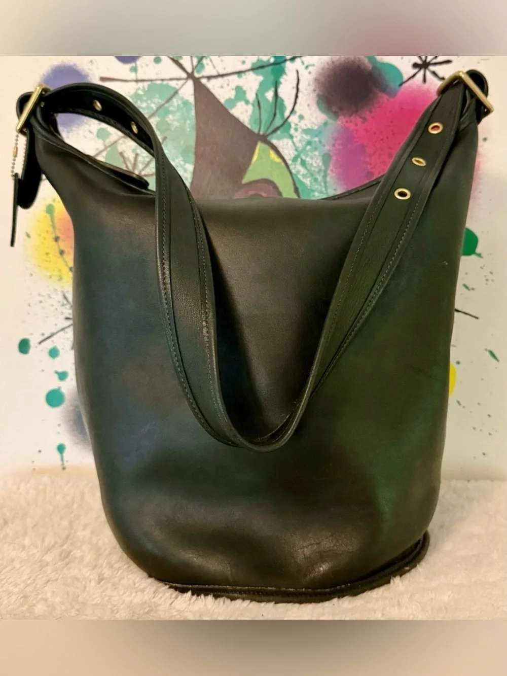 RARE! Vintage Coach Legacy XL Duffle, #9085 in BottleGreen, Mint Condition