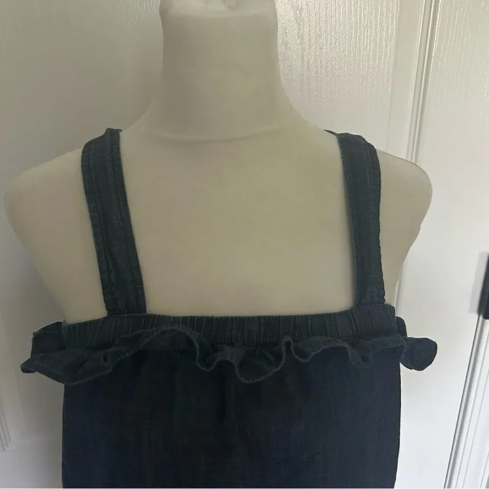 J. Crew Women’s Blue Ruffle 100% Cotton Top Size 00