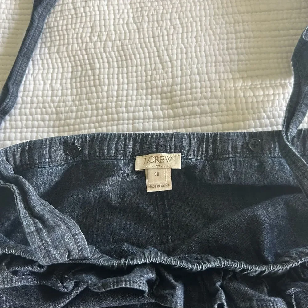 J. Crew Women’s Blue Ruffle 100% Cotton Top Size 00