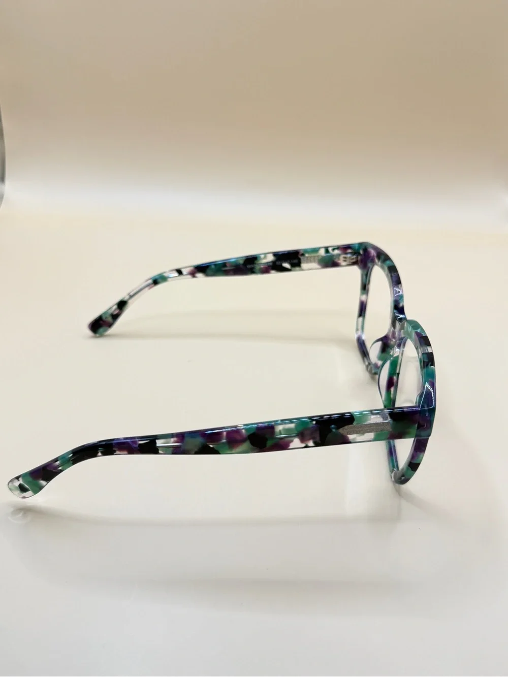 Zeelool Multicolor Tortoiseshell Square Glasses-Green & Purple, No prescription