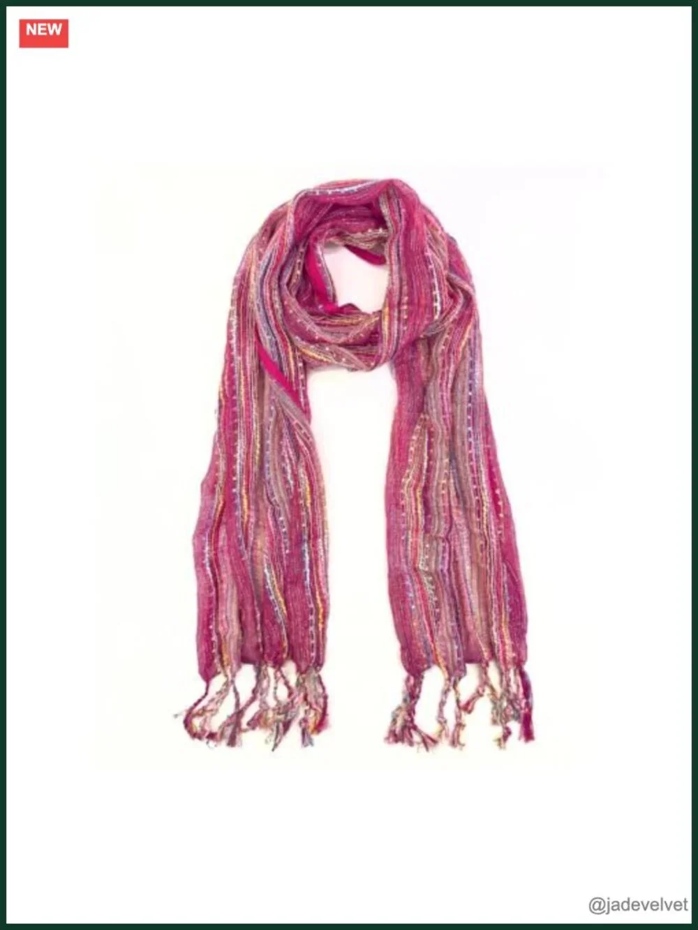 Lightweight Woven Fringe Scarf - Bohemian Rayon Blend
