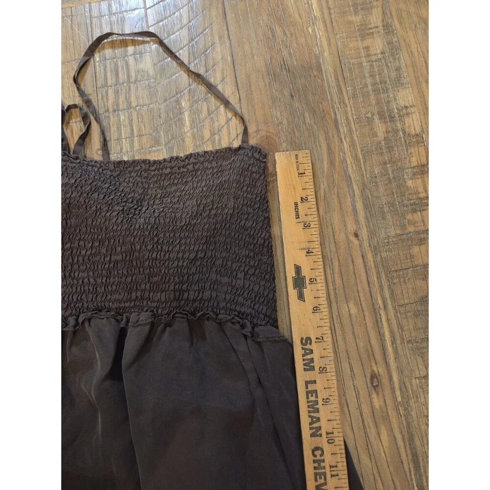 J. Crew Brown Maxi Dress with Smocked Bodice