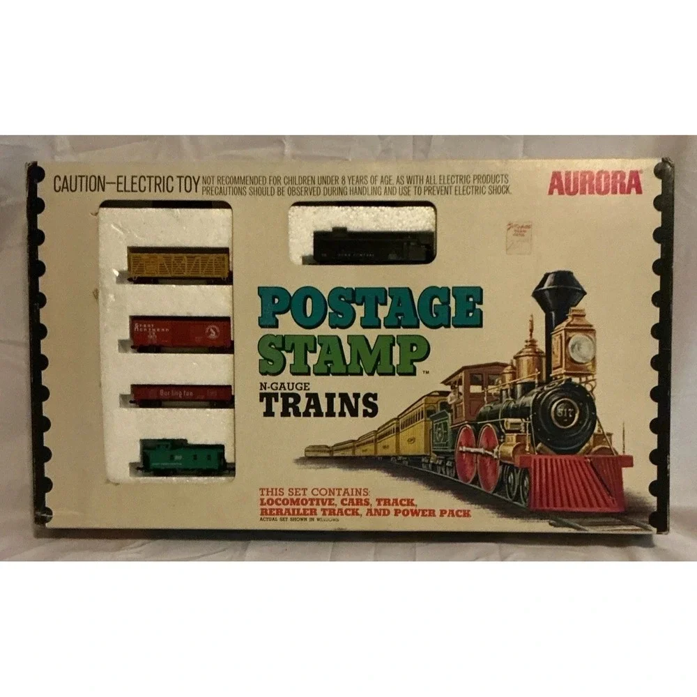Vintage 1973 Aurora N Scale Postage Stamp Rattler Train Set #4722  In Box Tested