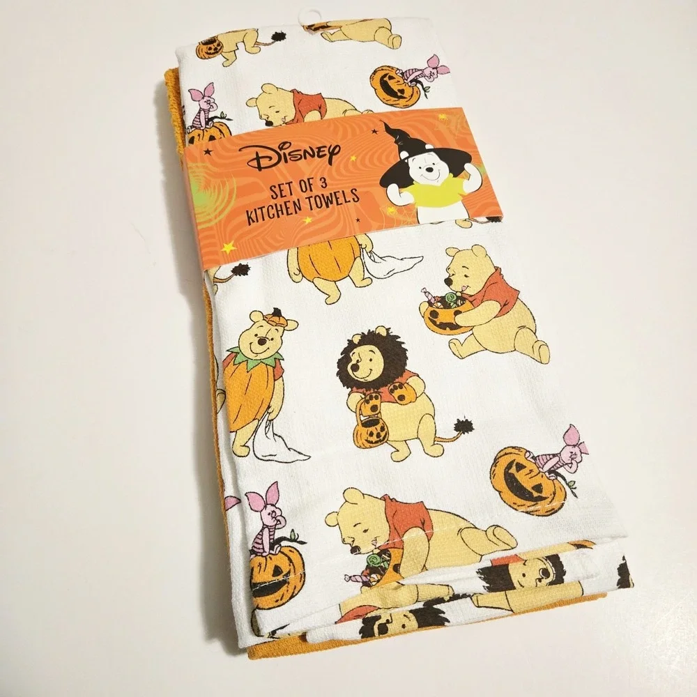 Disney Winnie The Pooh & Friends Halloween Kitchen Towels Set Of 3 NWT