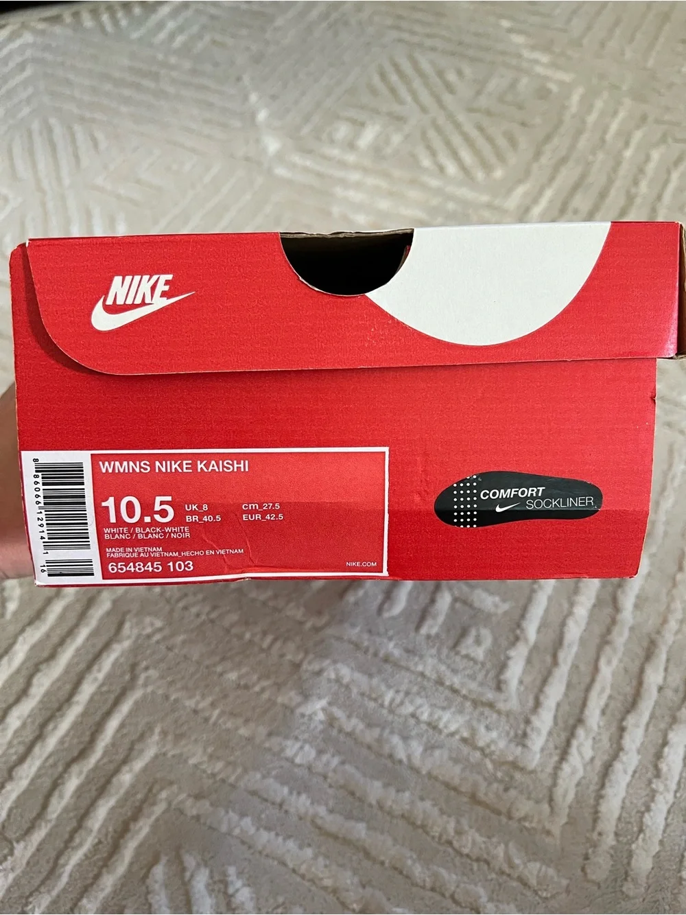 Nike Kaishi White Shoes with Black Swoosh Women’s Size 10.5 Sneakers