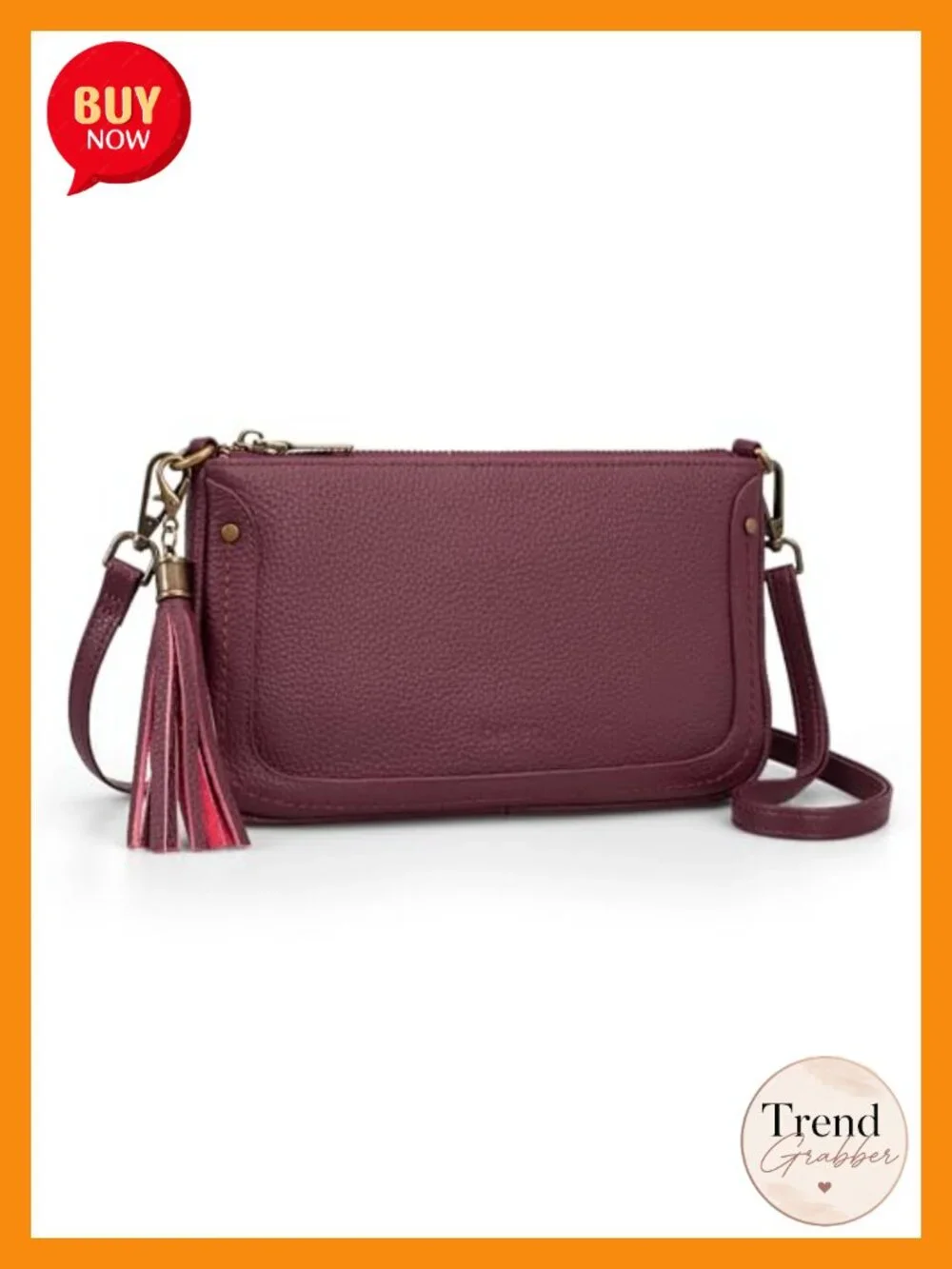Leather Wristlet Wallet for Women Crossbody Bag Clutch Purse with Tassel