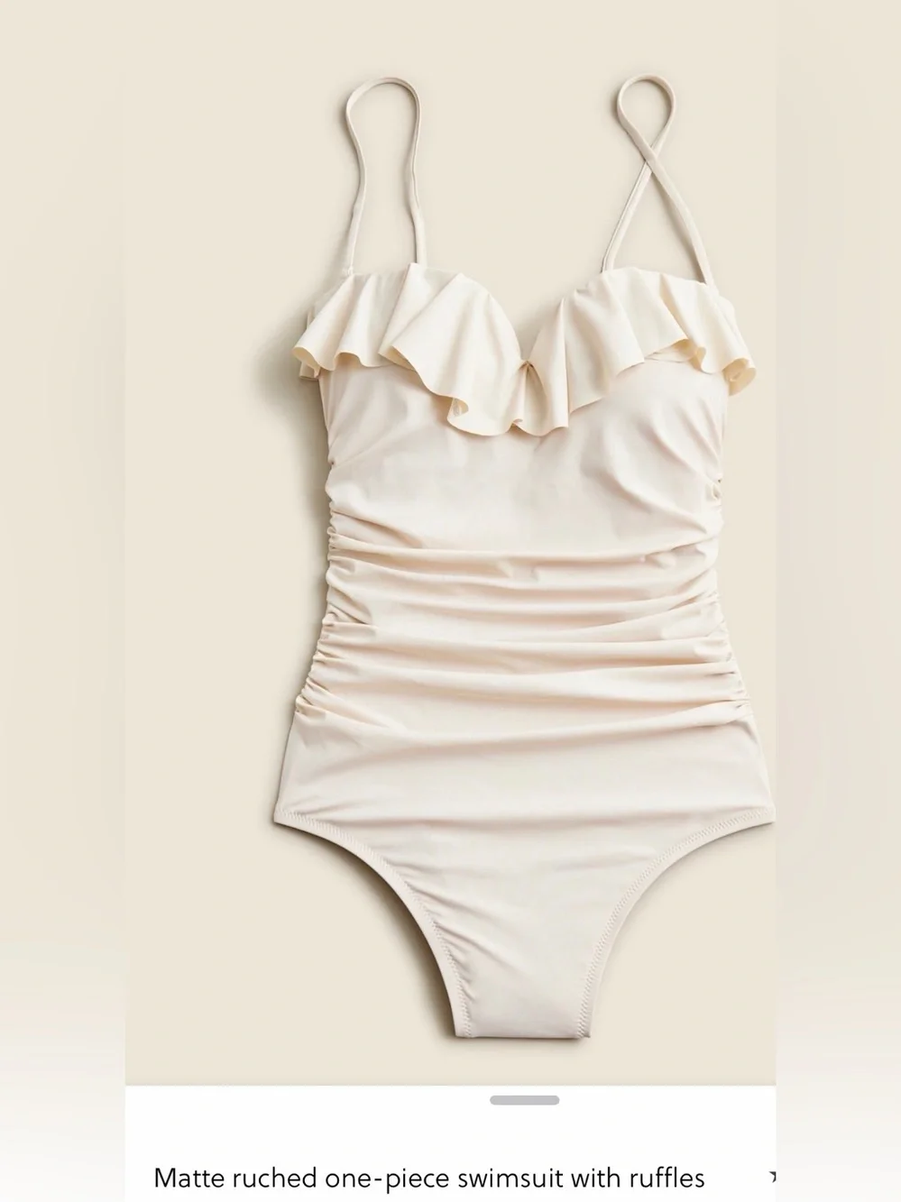 J. Crew Women’s Cream Ruffled Swimsuit One Piece Size 10 NWOT