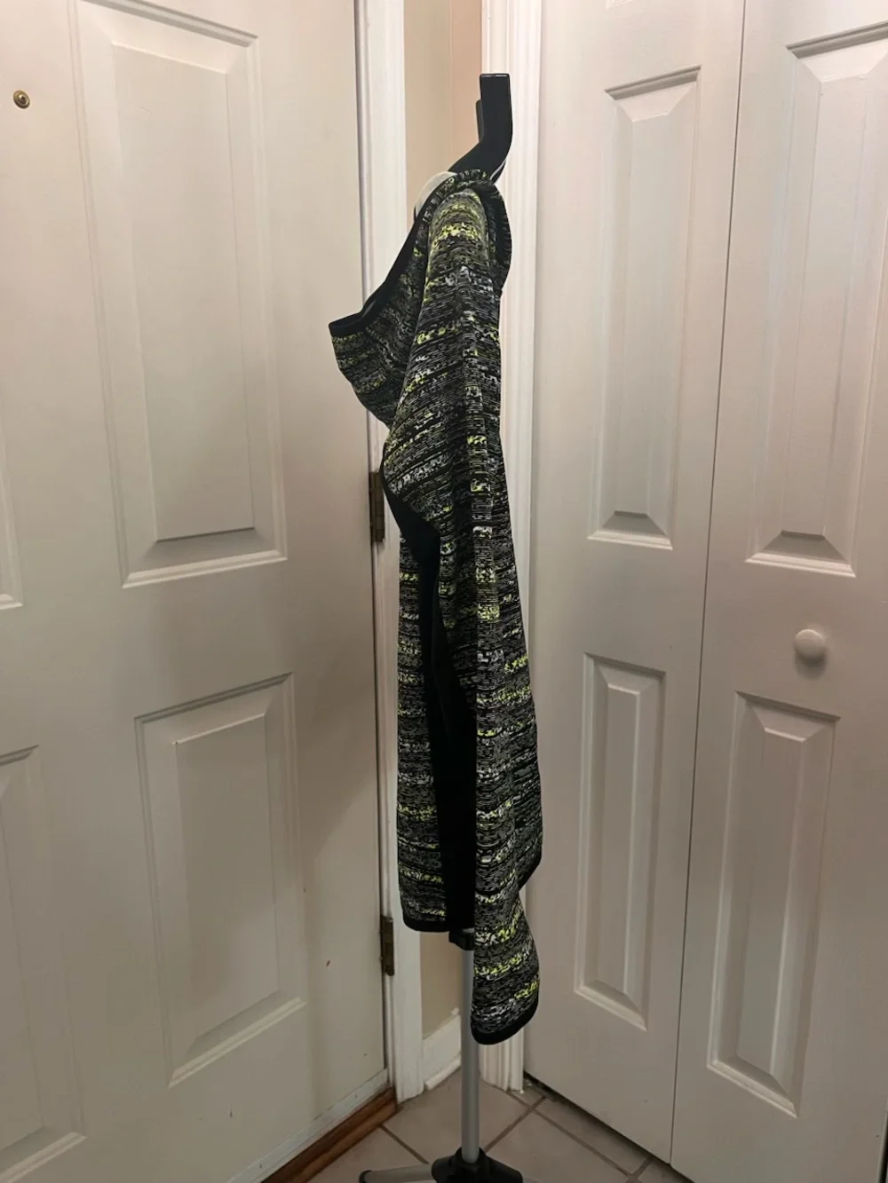 Women’s Hooded Zip Jacket in Black, Gray & Neon Green Nike Thermafit
