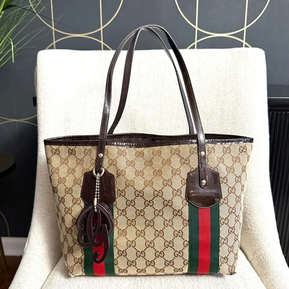 Authentic Gucci GG Canvas Jolicoeur Tote bag