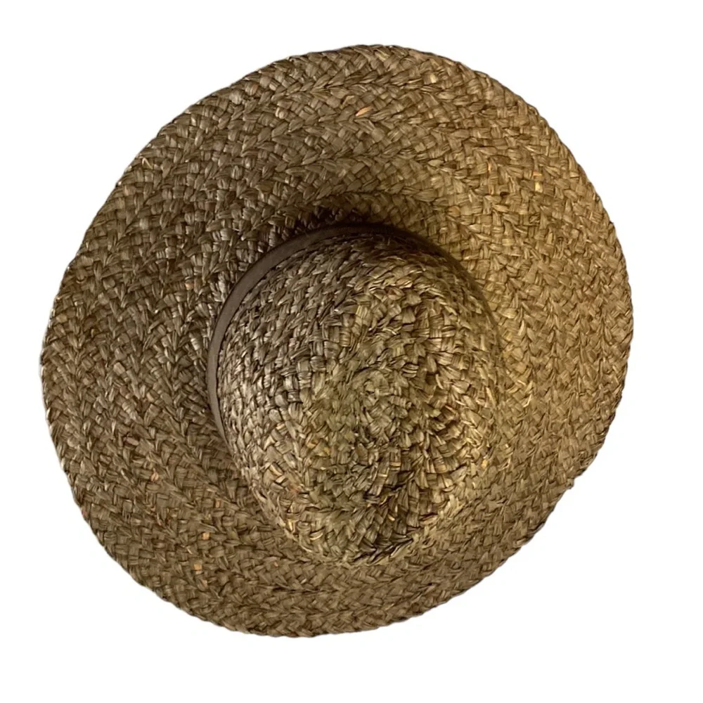 Bohemian Green Fedora Hat 100% Natural Plant Material Excellent Condition