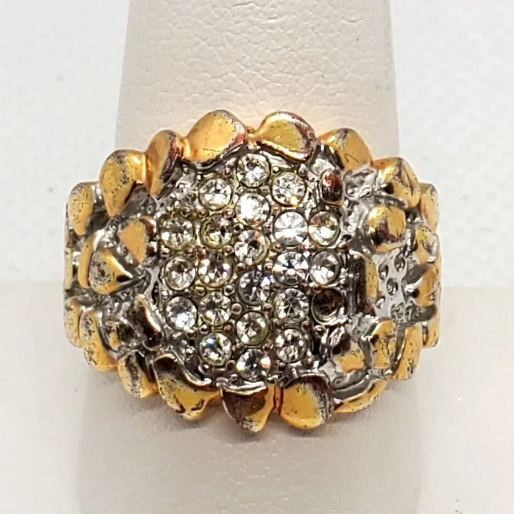 18 Karat Gold Layered Cubic Zirconia Ring (9.5)