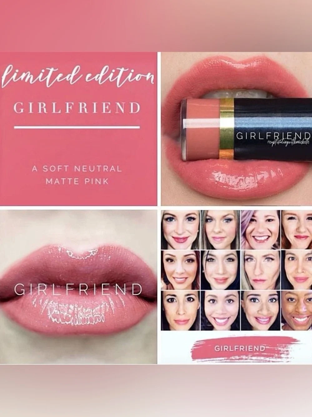 LipSense Girlfriend Soft Neutral Matte Pink Lipstick