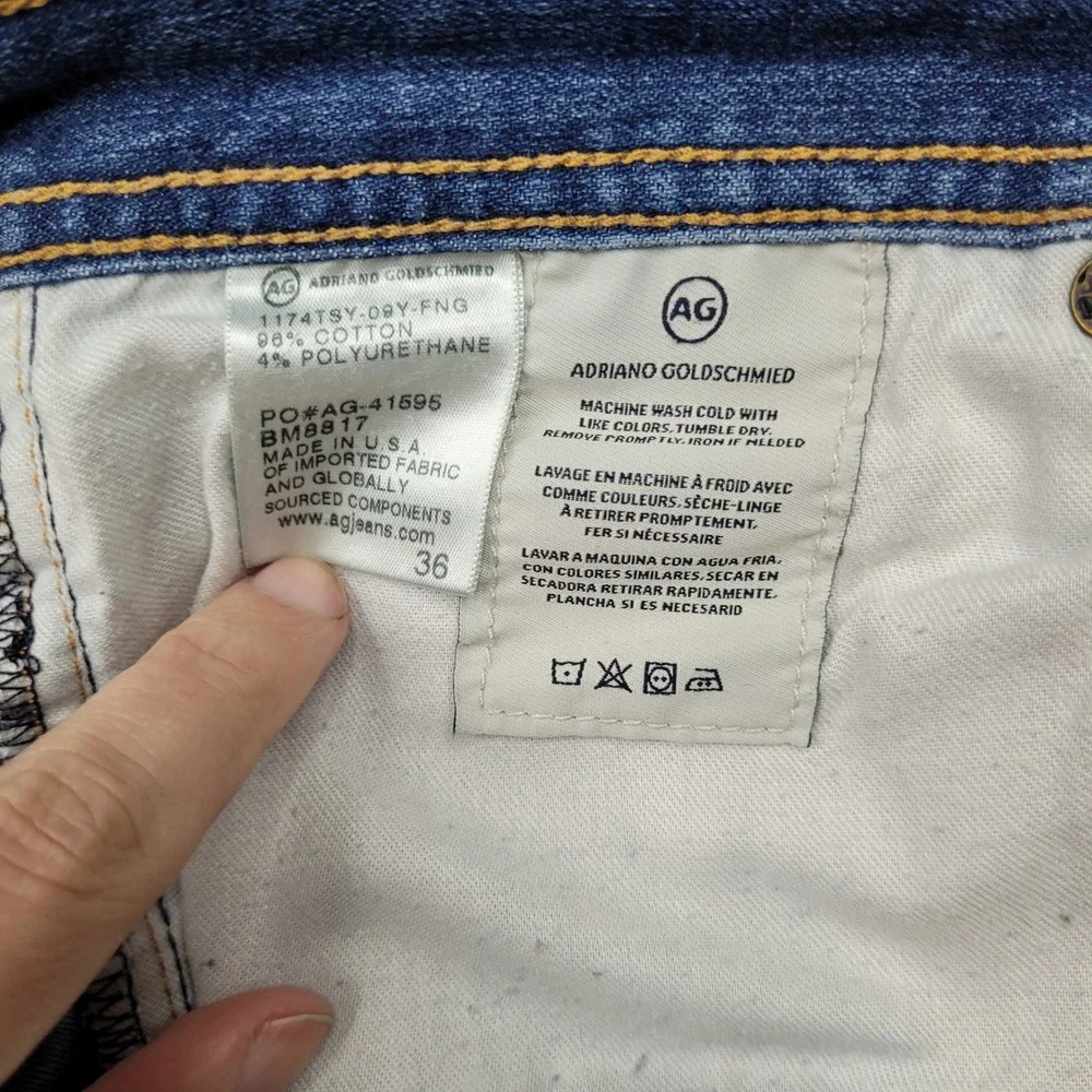 AG Adriano Goldschmied The Graduate Jeans Mens 36 Blue Distressed Denim‎ 360