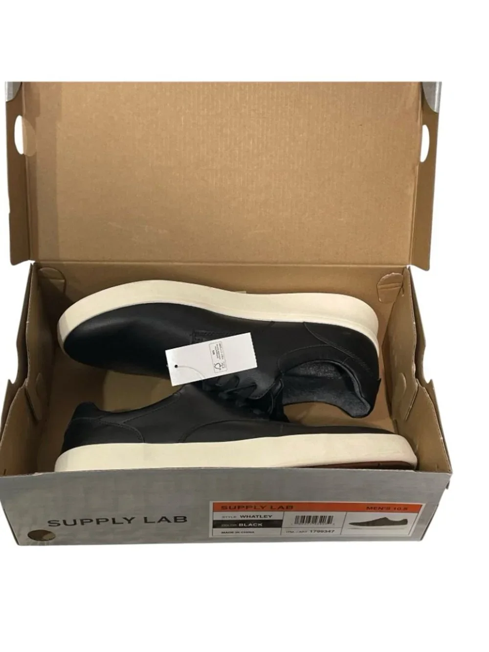 Supply Lab WHATLEY Men's Low Top Casual Sneakers Shoes Black Size 10.5 NEW