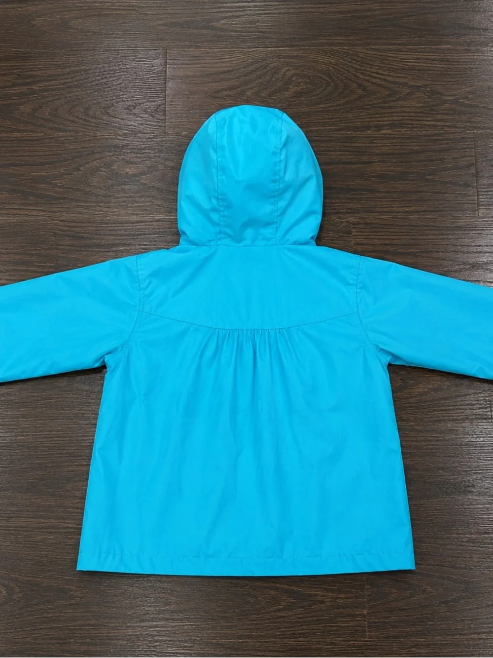 Kids Hooded Floral Raincoat - Turquoise