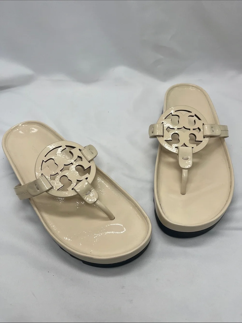Tory Burch Cream Miller Cloud Lug Sandals