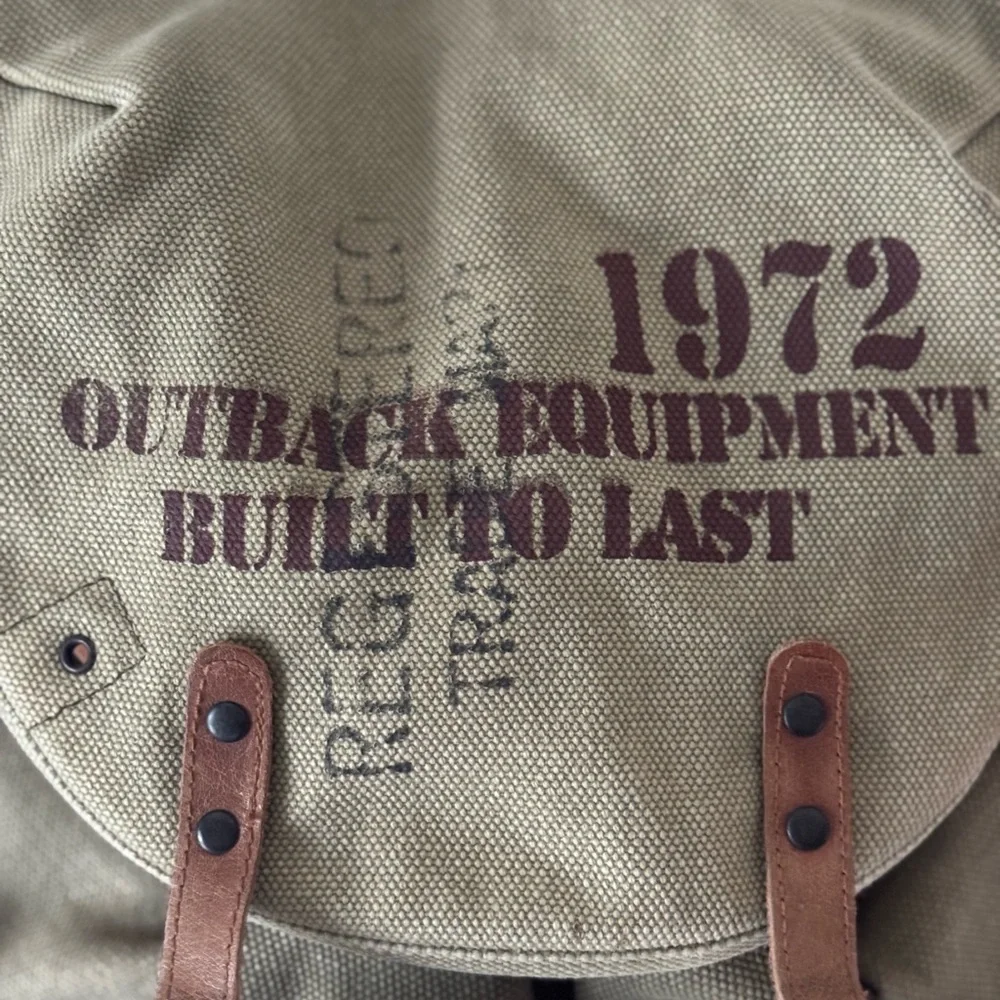 Vintage Kakadu TRADERS AUSTRALIA BROWN Canvas and  LEATHER BACKPACK BAG