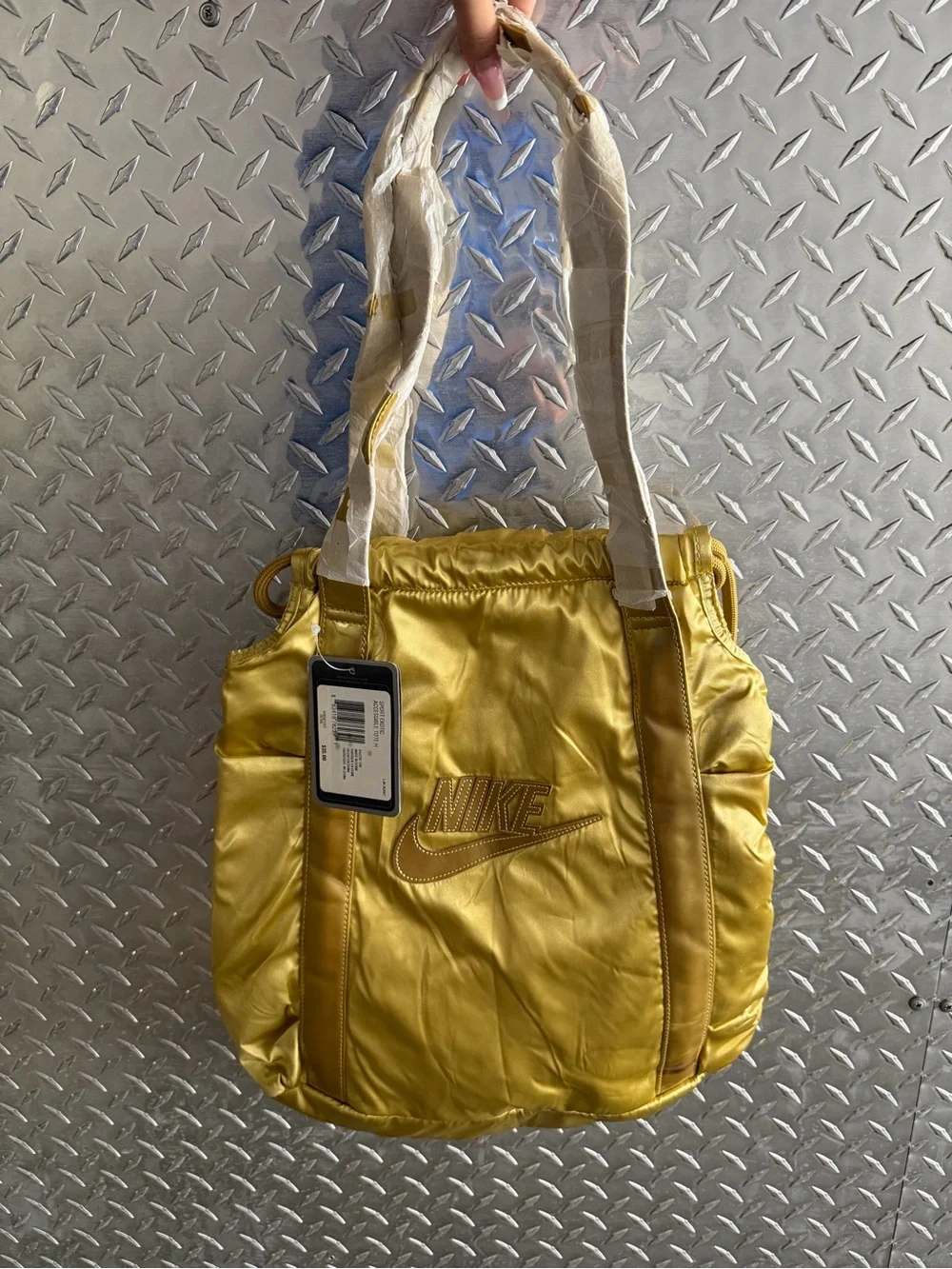 2007 Nike Metallic Gold Satin Shoulder Tote — Women's Bag