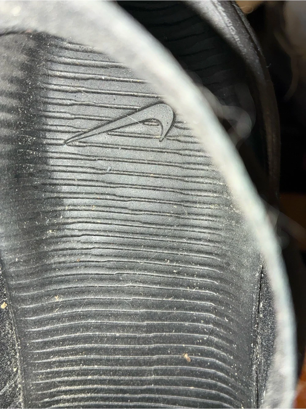 Nike Black Sandal with White Logo Strap