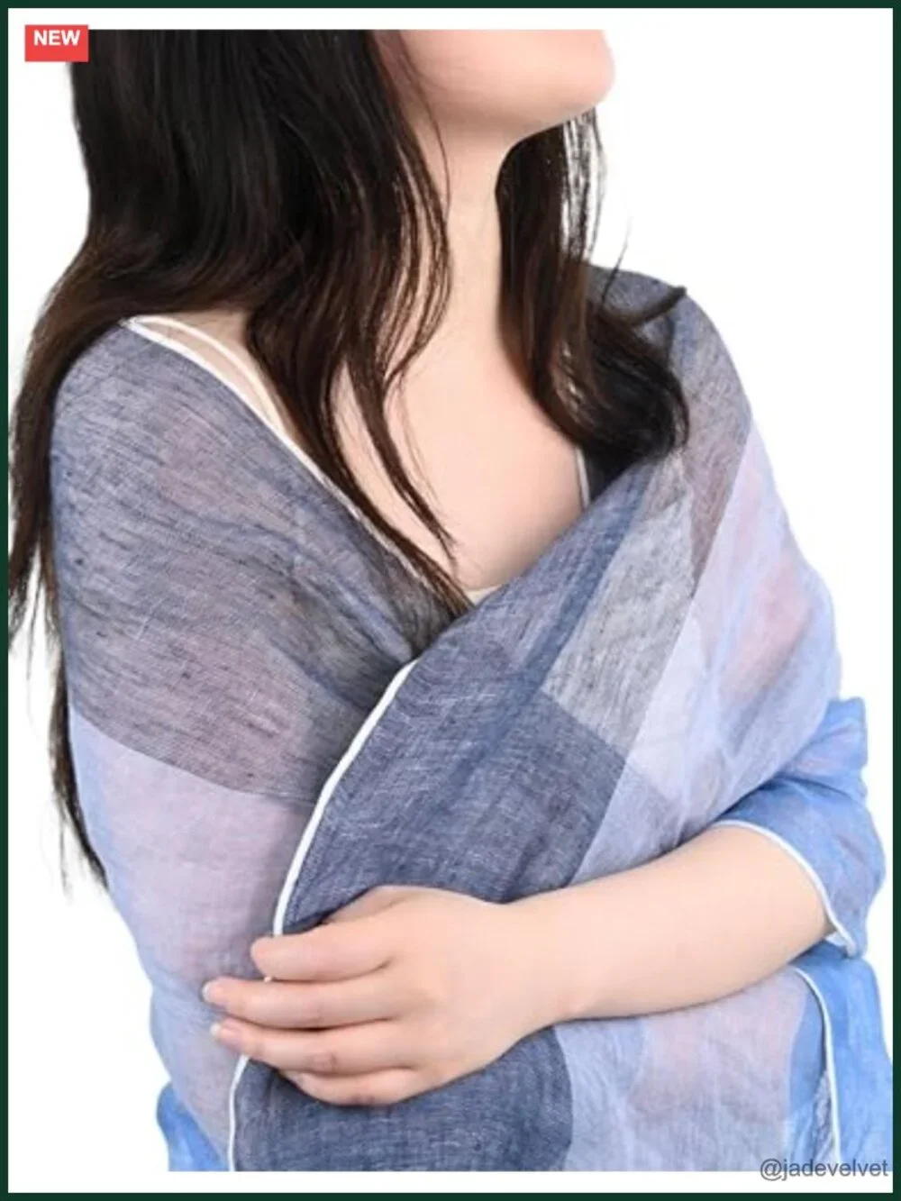 100% Linen Fashion Scarf – Lightweight & Breathable, Soft Woven, Rippled Edge