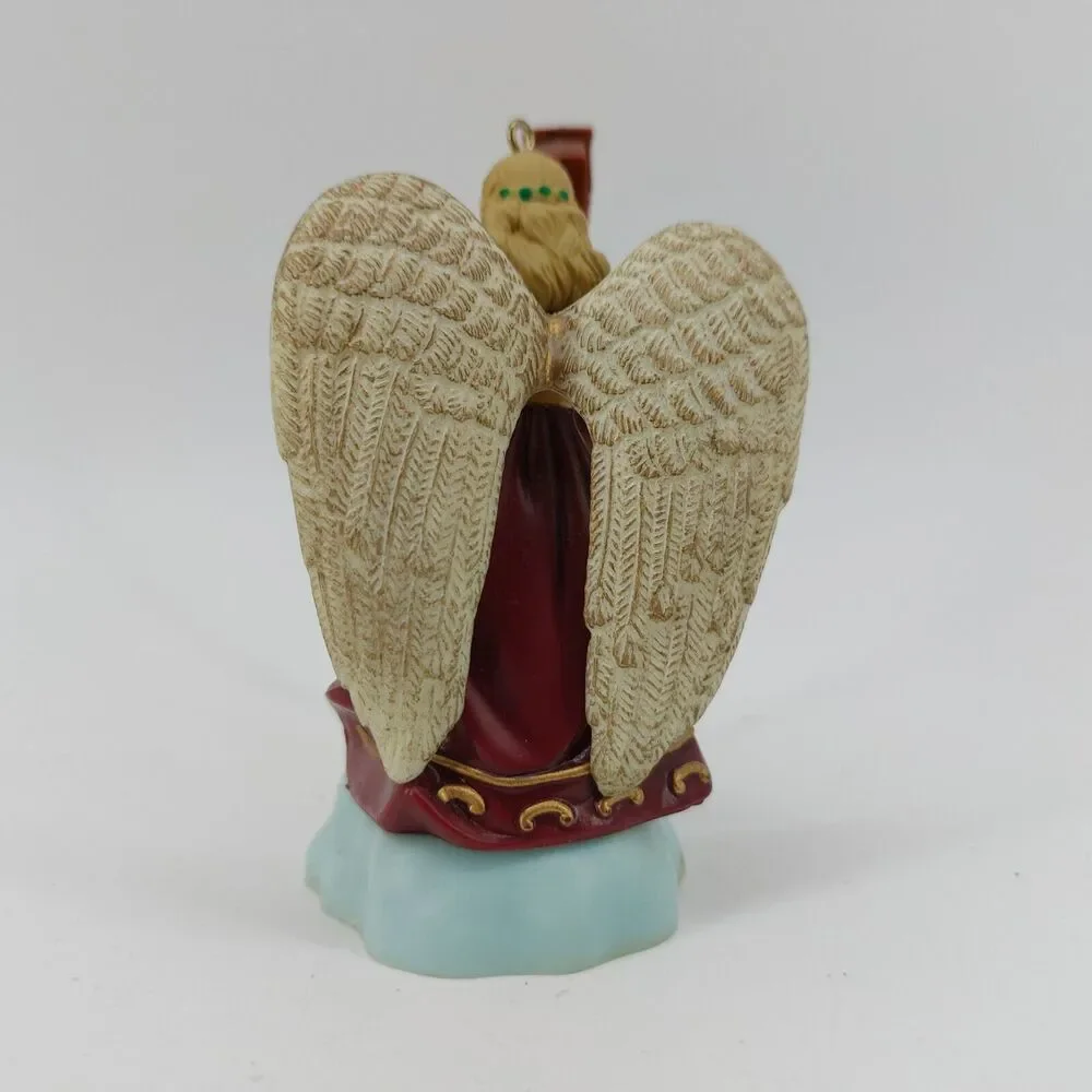 Enesco Christmas Ornament Harp playing Angel With Wings Blonde Hair