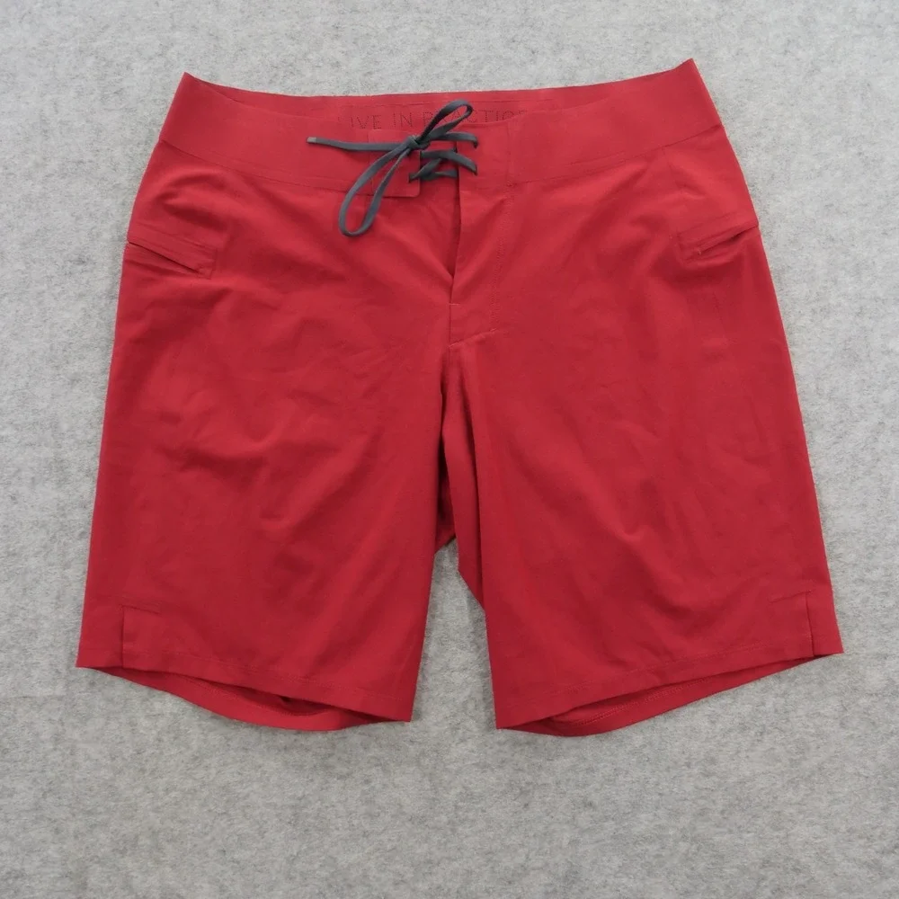 Lululemon Board Shorts Mens 32 Red Current State Swim 9 Surf Inseam Drawstring