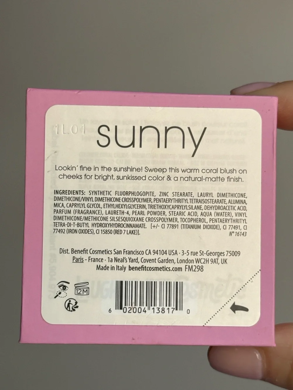 Benefit one time used