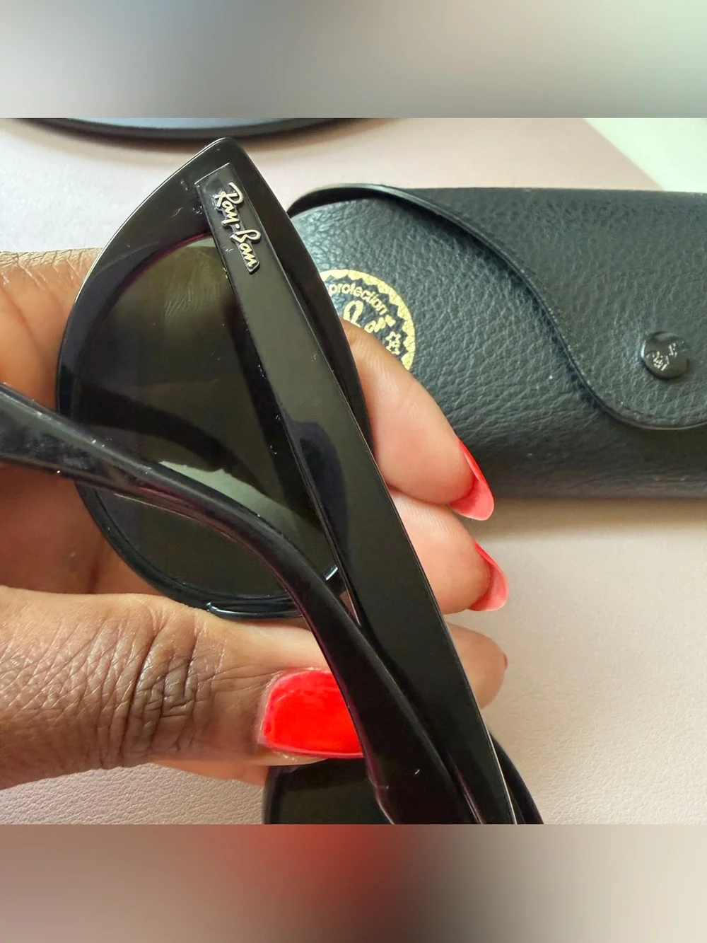 Ray-Ban Nina Black Cat Eye Sunglasses with Case