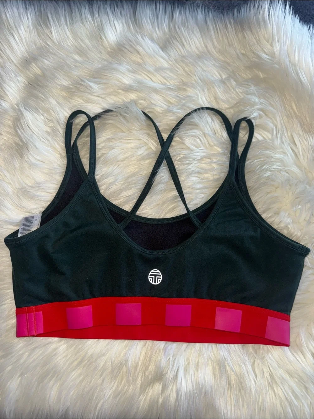 Tory Burch  Sports Bralette with Red and Pink Accent Band