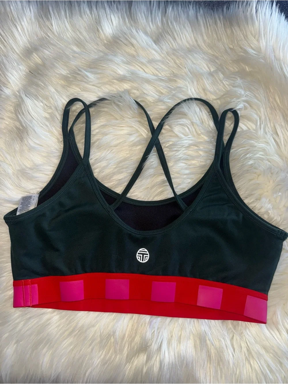 Tory Burch  Sports Bralette with Red and Pink Accent Band