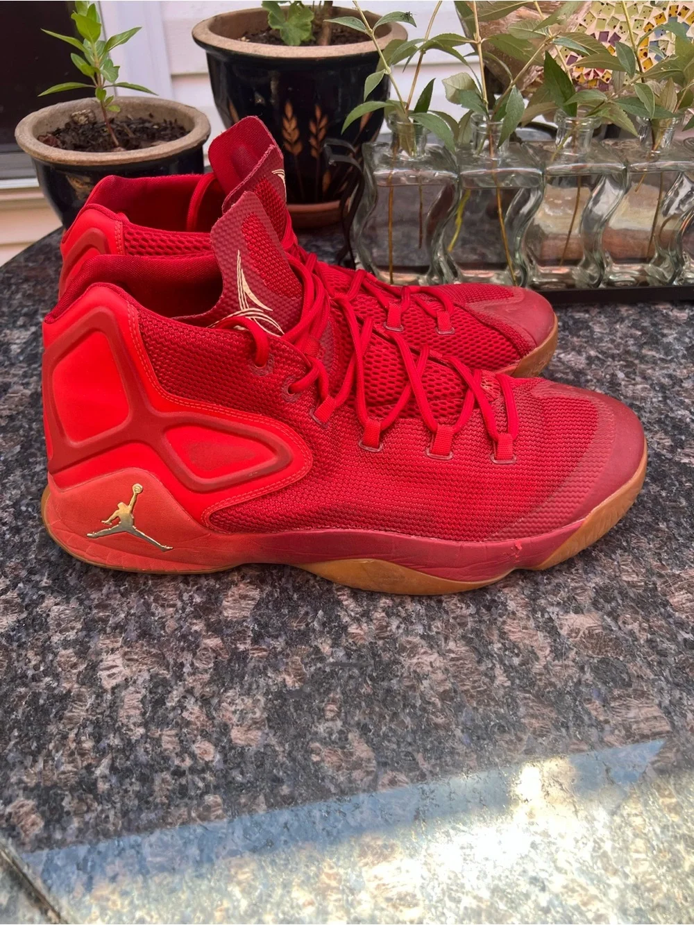 Nike Air Jordan Melo M12 Big Apple Mid Red & Gold - Mens 13