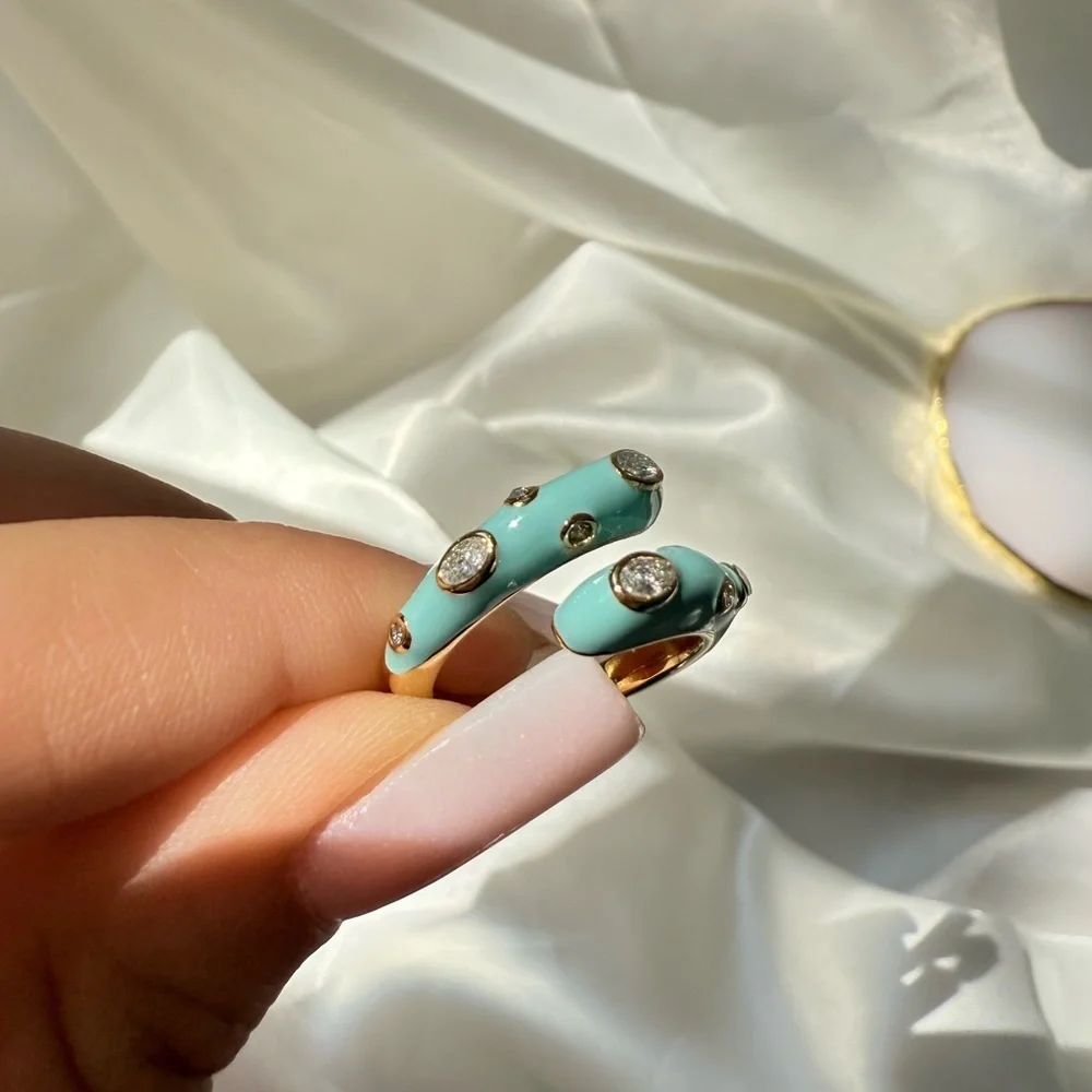 Anthro Elegant Blue Adjustable Ring