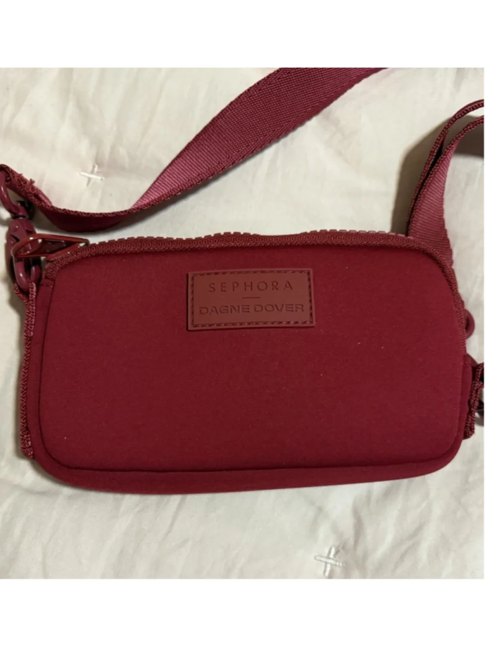 Dagne Dover Phone Sling Crossbody Bag in a Spice Red color Sephora Collab