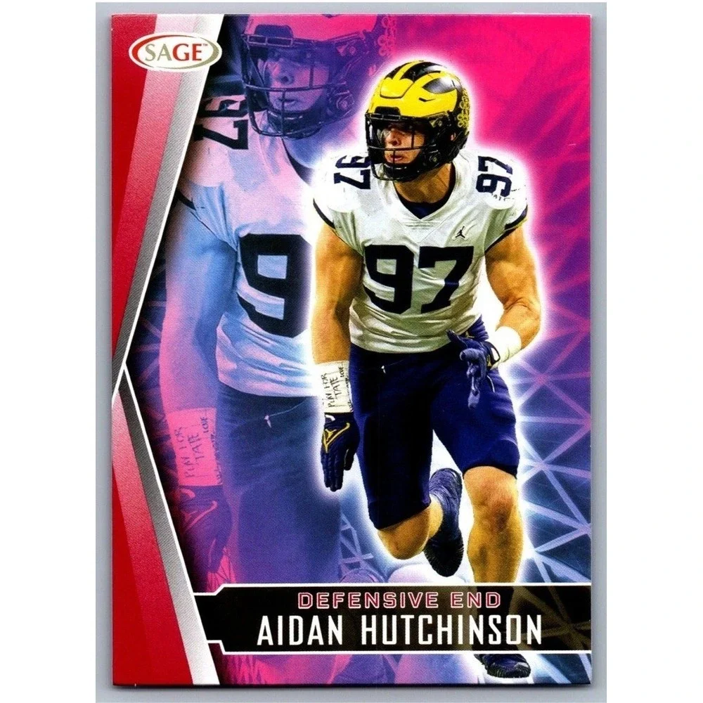 Aidan Hutchinson 2022 SAGE HIT Red Parallel #189 Detroit Lions Wolverines