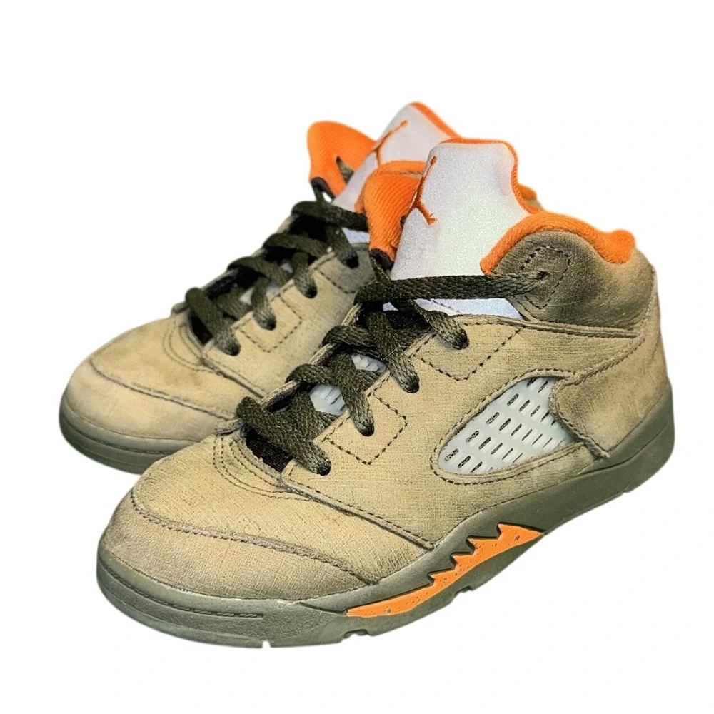 Jordan 5 Retro‎ SE Craft Olive Toddler Sneakers 10C 440890-308 Green Orange