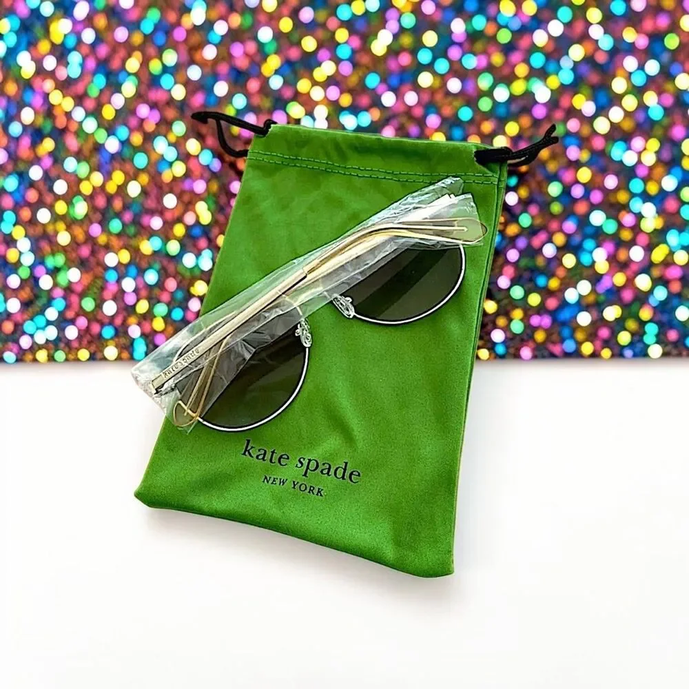 Kate Spade Women's Emmaline/S J5GHA Gold Aviator Sunglasses NEW IN BAG 57mm
