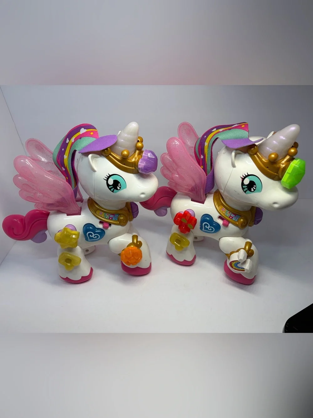 Magical White Unicorn Toy with Pink Wings - Kids Interactive Playset