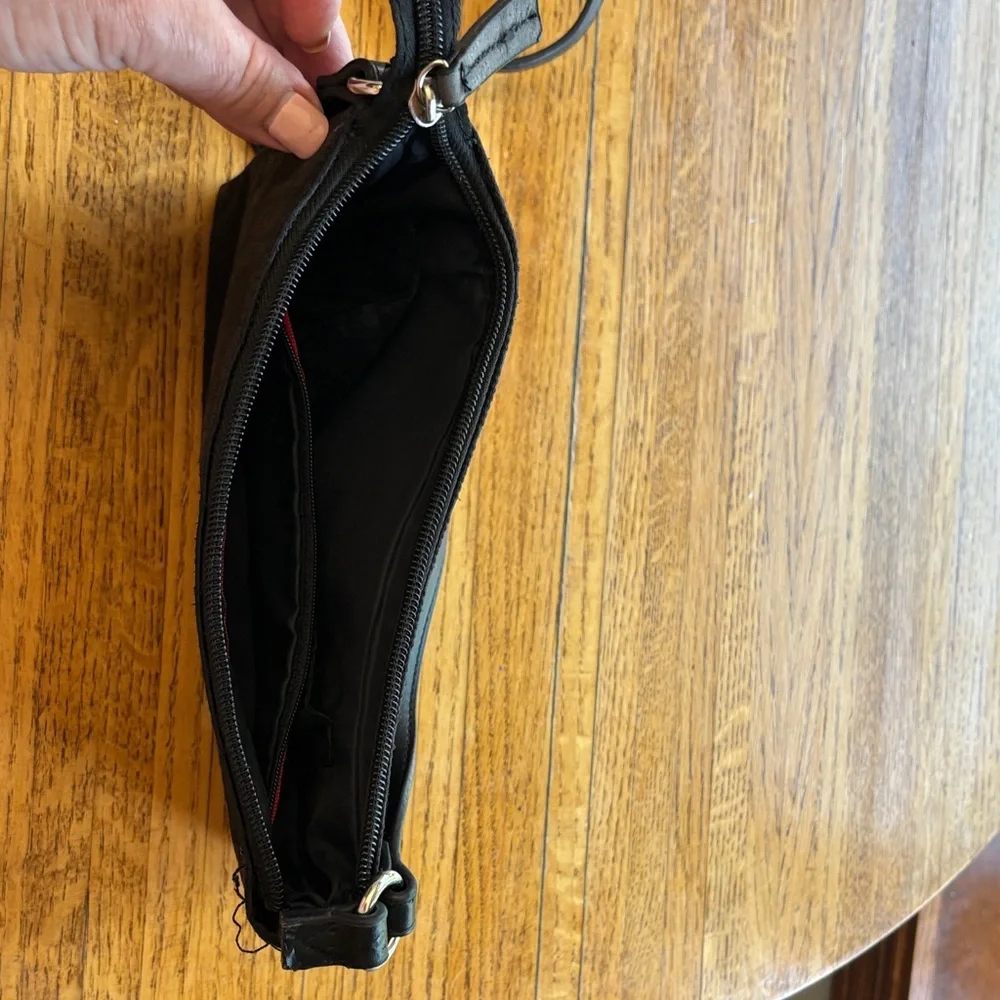 Tommy Hilfiger Black Crossbody Bag with White Stripe